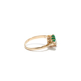 Toi Et Moi Green Emerald and Diamond Ring