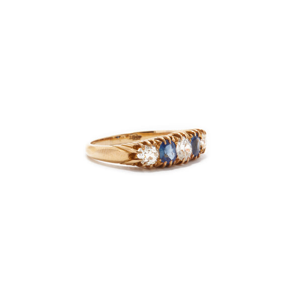 Sapphire and Diamond 5 Stone Ring