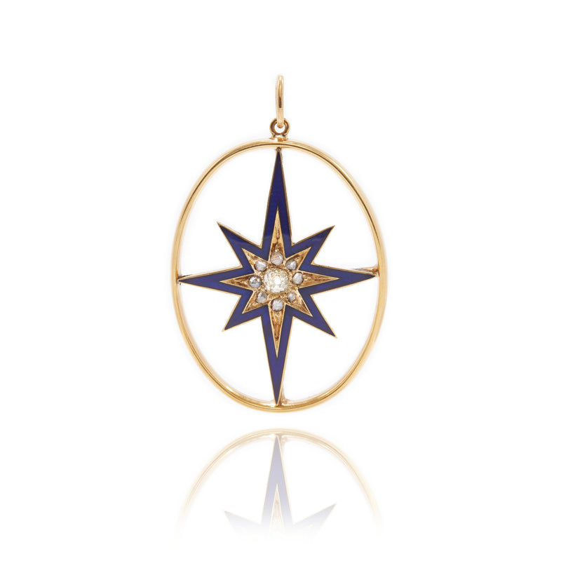 Victorian Blue Enamel Star Pendant