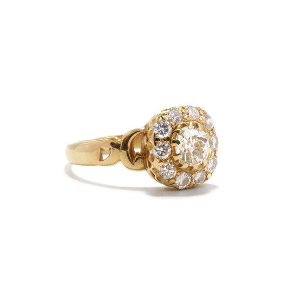 Old Mine Victorian Style Cluster Ring