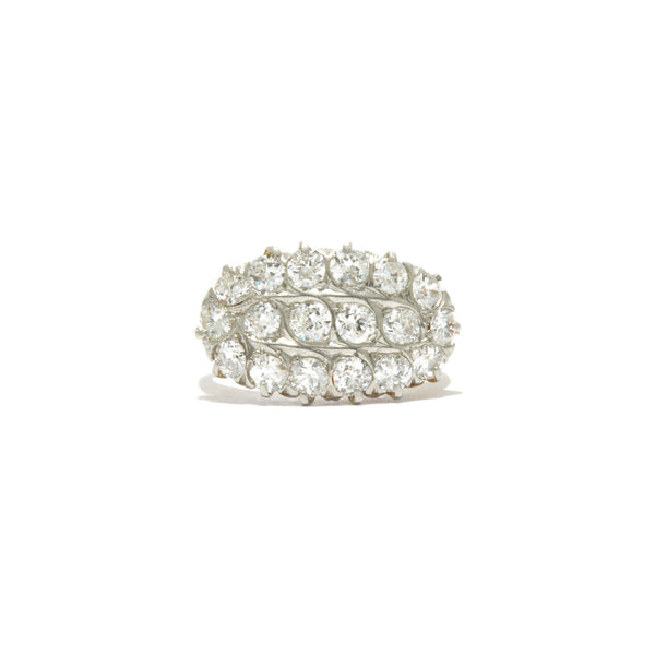 East West Antique Diamond Cluster Ring