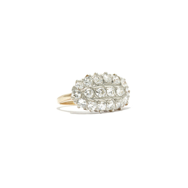 East West Antique Diamond Cluster Ring