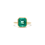 Green Emerald Bezel Ring