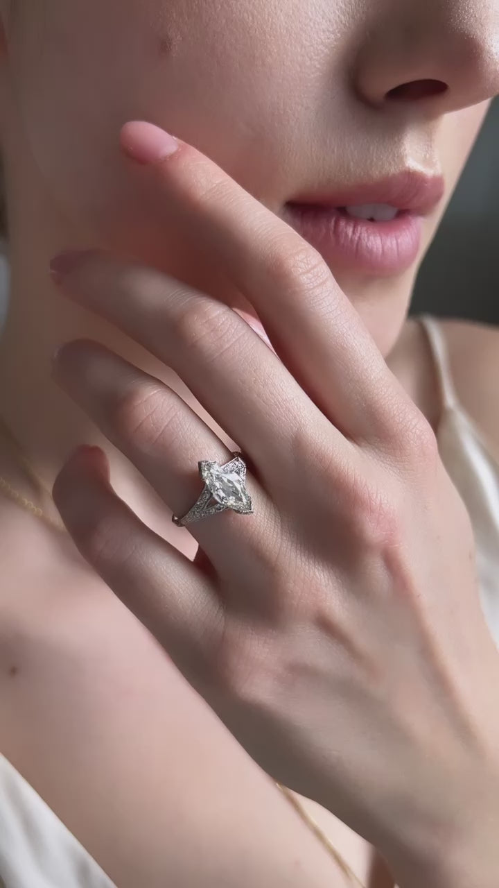 Marquise diamond ring split shank Clearance