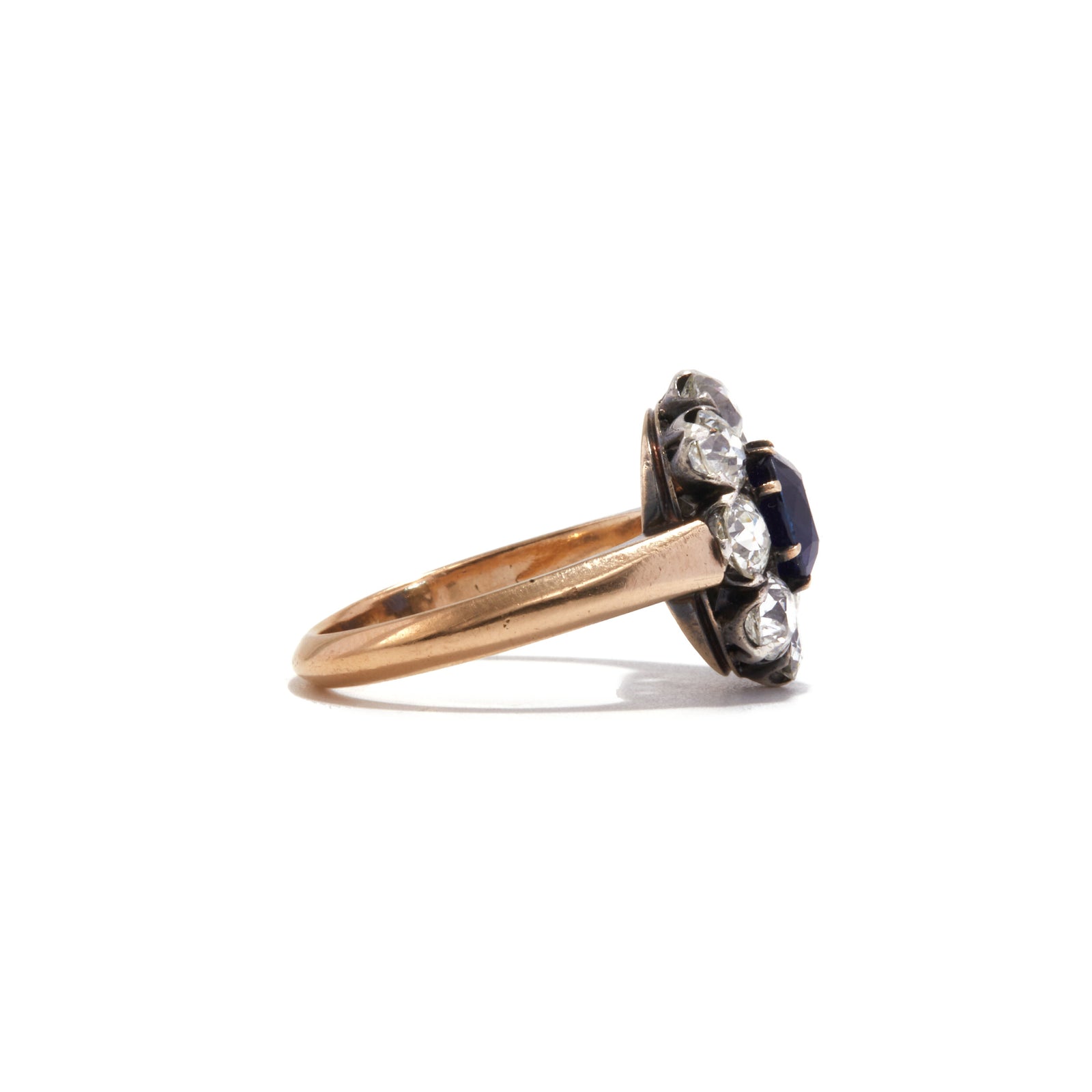 Large Sapphire and Old Mine Cut Cluster Ring – Ashley Zhang