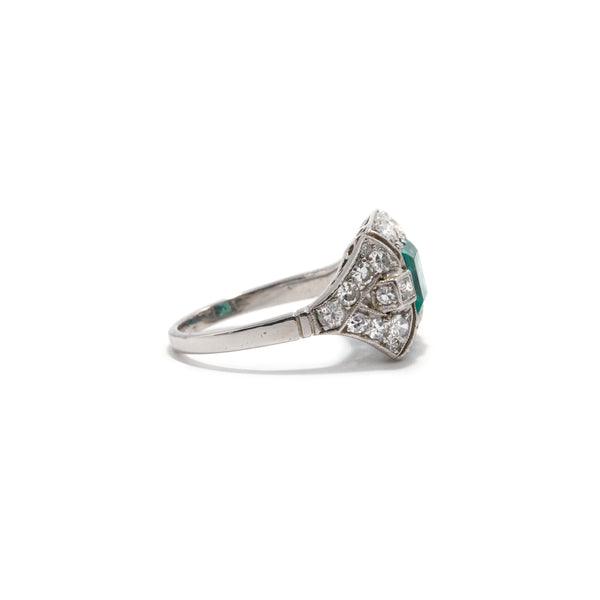 Art Deco Style Emerald Ring