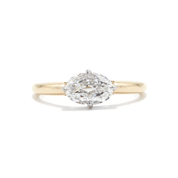 Sutton East West Oval Cut Diamond Engagement Ring