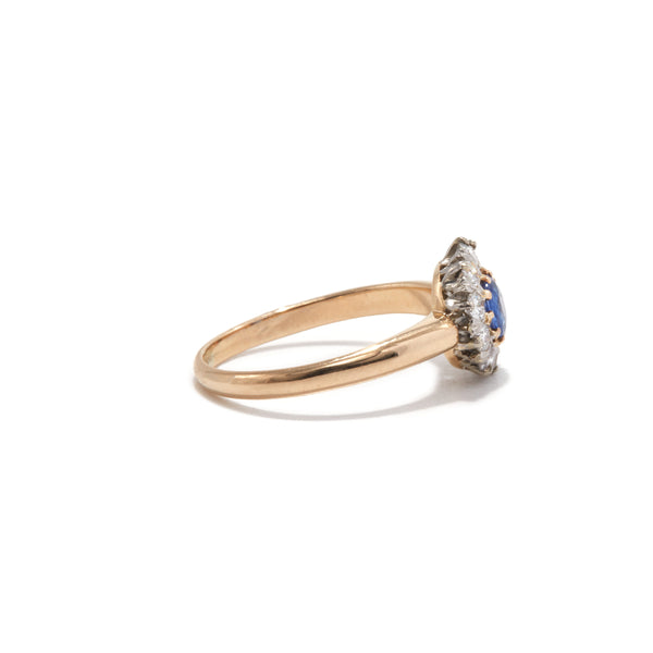 Petite Sapphire Halo Ring