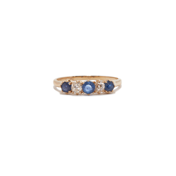 Sapphire and Old Mine Cut Band