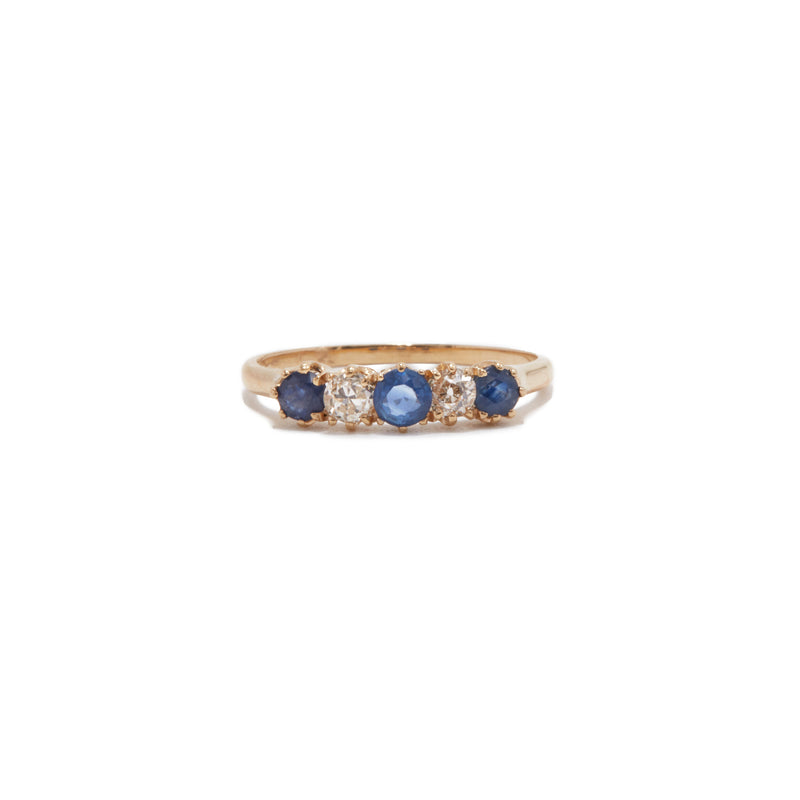 Sapphire and Old Mine Cut Band