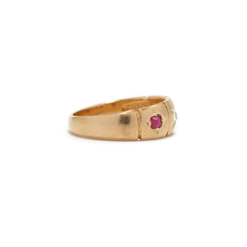 Ruby and Diamond Star Gypsy Ring