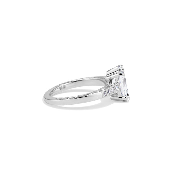 Aimeé Engraved Emerald Cut Ring