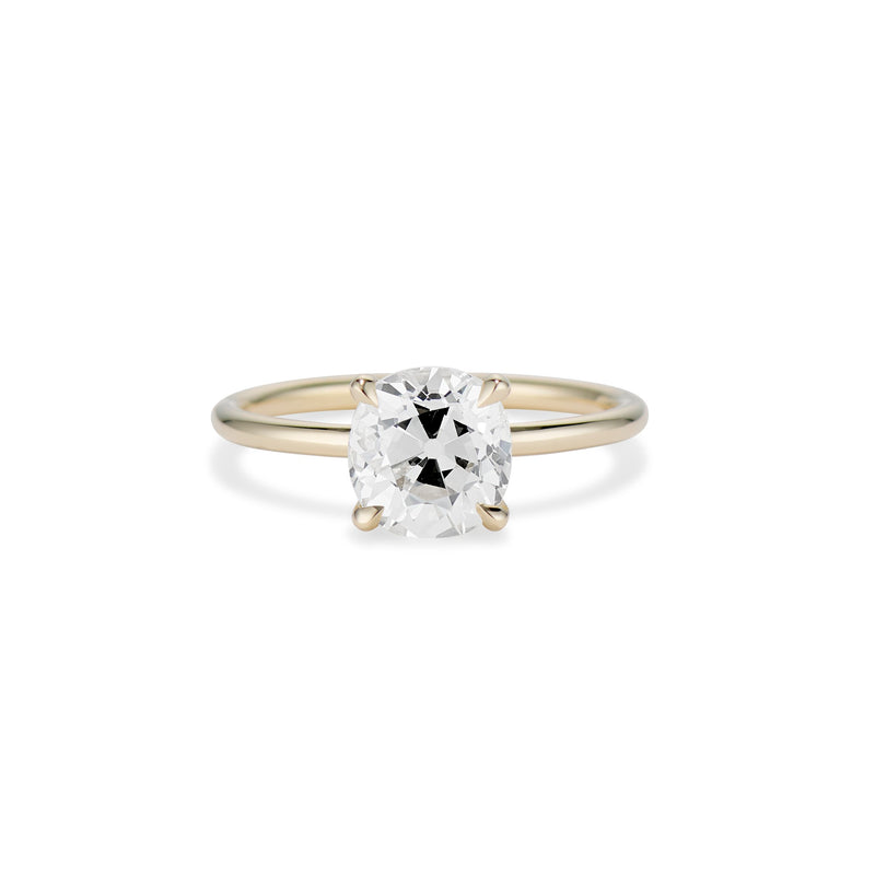 1.79 Carat Old Mine Cut Diamond Engagement Ring
