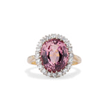 Pink Tourmaline Diamond Halo Ring