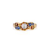 Antique Diamond and Sapphire Swirl Ring