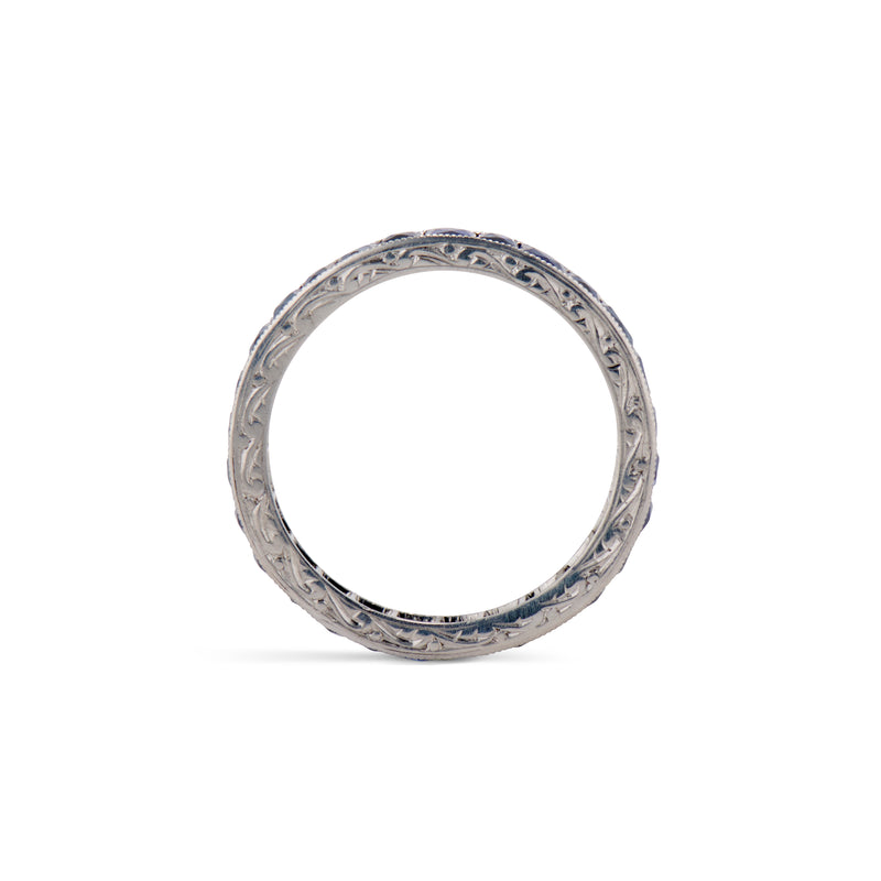 Deco French Cut Sapphire Eternity Band