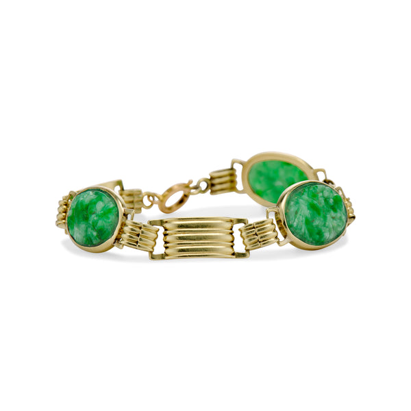 Vintage Carved Jade Bracelet