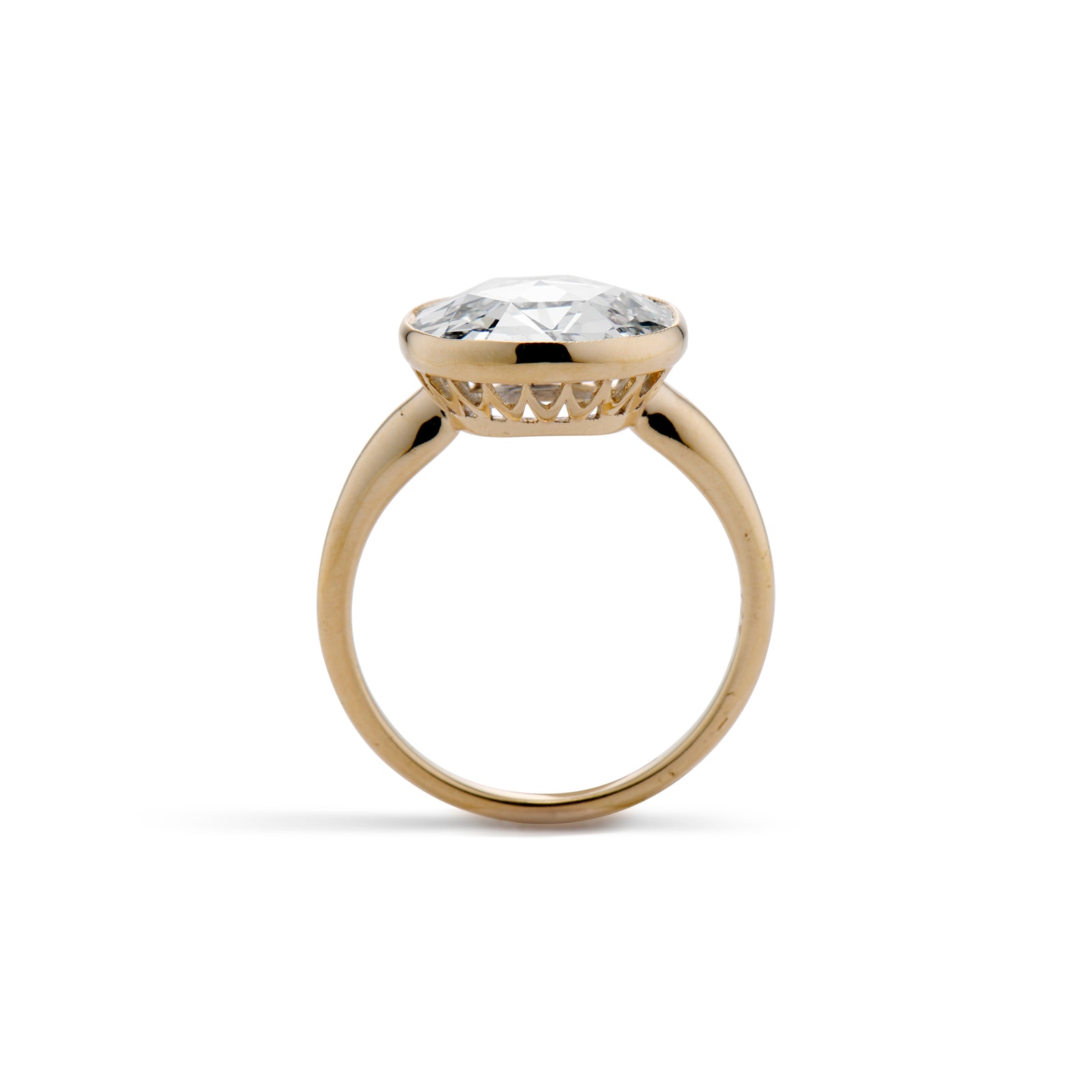 3.32 Carat Rose Cut Diamond Bezel Ring – Ashley Zhang Jewelry