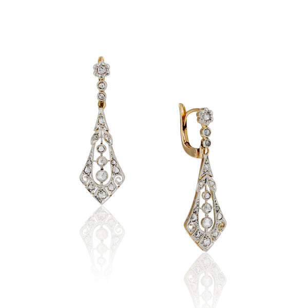 Art Deco Rose Cut Diamond Earrings