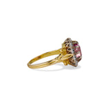 Pink Sapphire and Diamond Cluster Ring