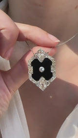 Art Deco Onyx and Diamond Necklace