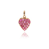 Pink Sapphire Pave Heart Pendant