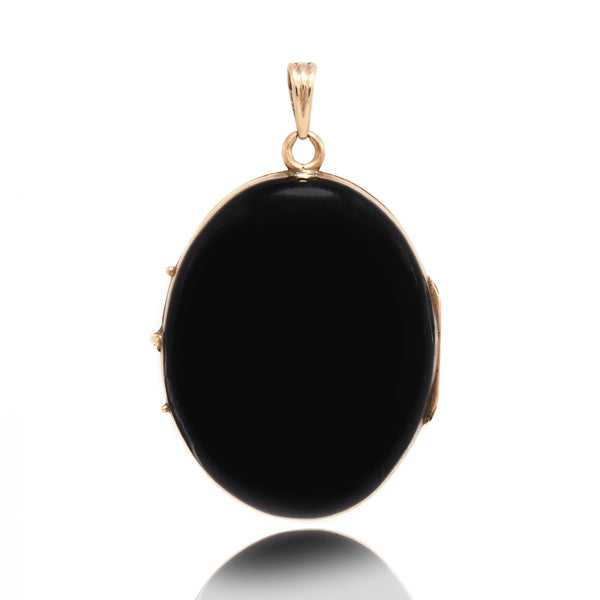 Black Enamel Mourning Locket