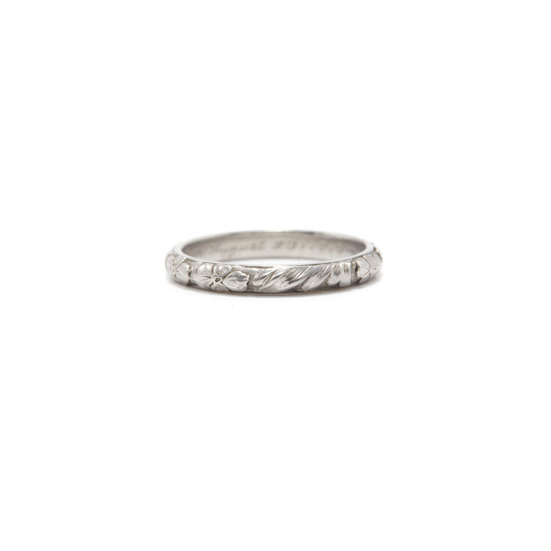 Antique Platinum Floral Band