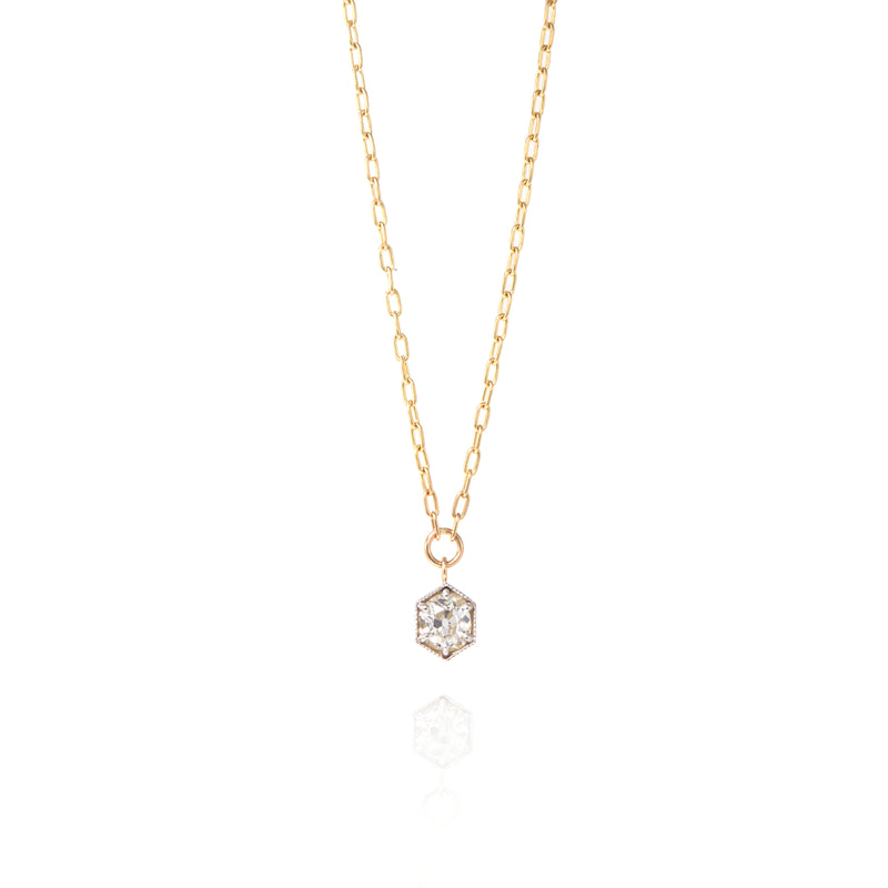 0.52 Carat Limited Edition Old Mine Hexagon Necklace