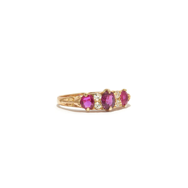 Ruby and Old Cut Diamond Band