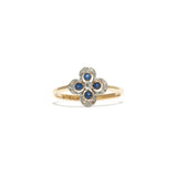 Sapphire and Diamond Clover Ring