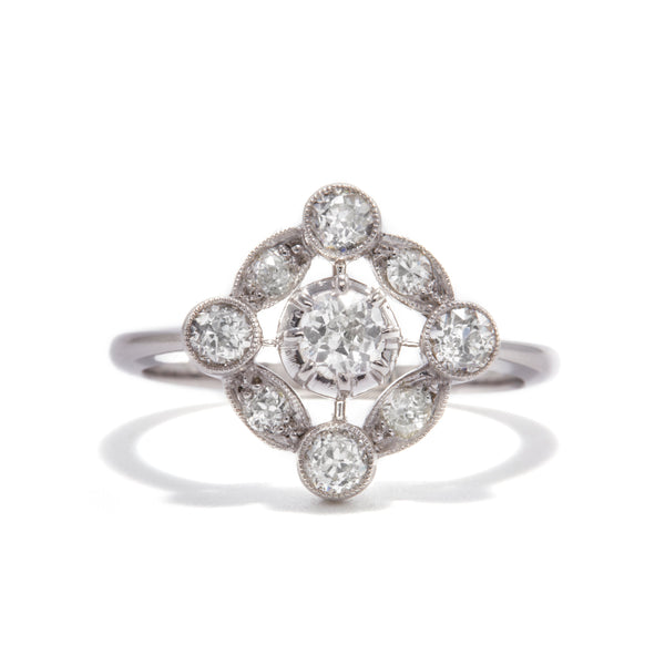 Art Deco Milgrain Cluster Ring