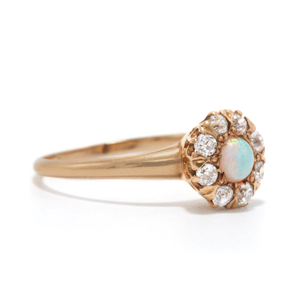 Petite Opal Diamond CLuster Ring