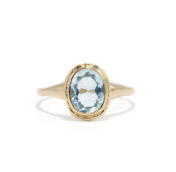 Petite Aquamarine Oval Ring