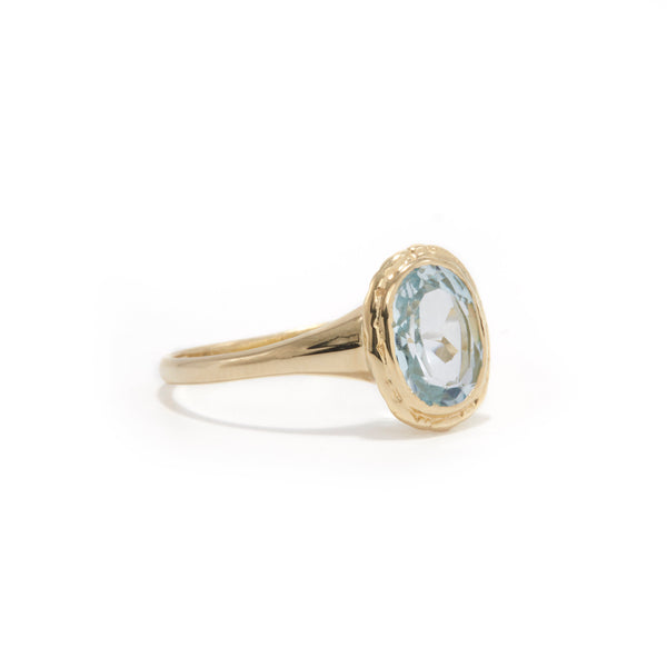 Petite Aquamarine Oval Ring