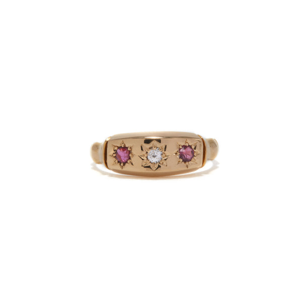 Diamond and Ruby Star Gypsy Ring