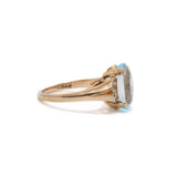 Oval Aquamarine and Diamond Ring