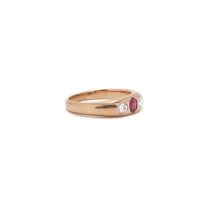 Petite Ruby and Diamond Gypsy Ring