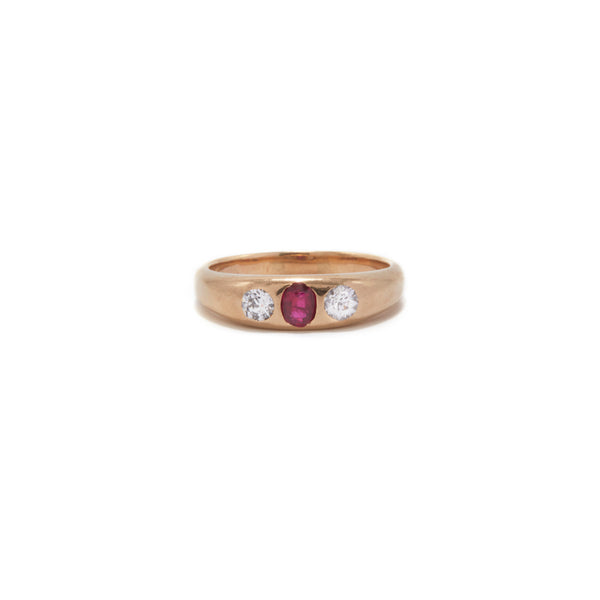 Petite Ruby and Diamond Gypsy Ring