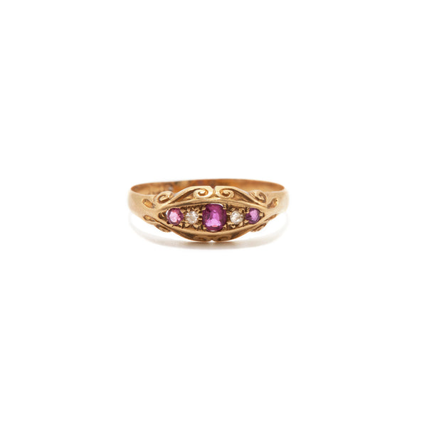 English Ruby and Diamond Ring