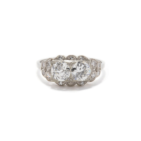 Two Diamond Deco Ring