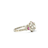 Old European Cut Diamond and Ruby Engagement Ring