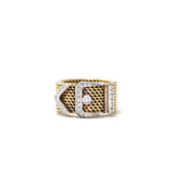 Buckle Woven Mesh Gold Ring