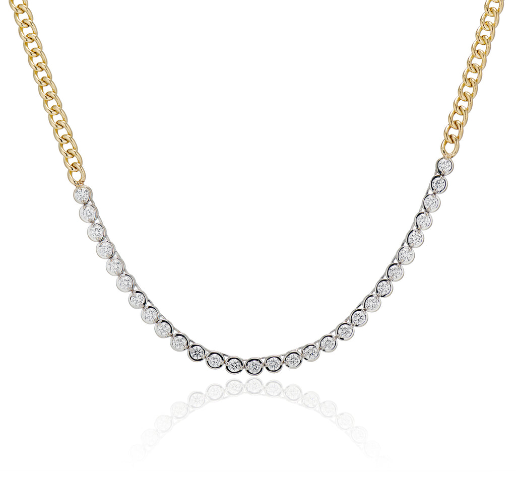Curb Link Diamond Tennis Necklace – Ashley Zhang Jewelry