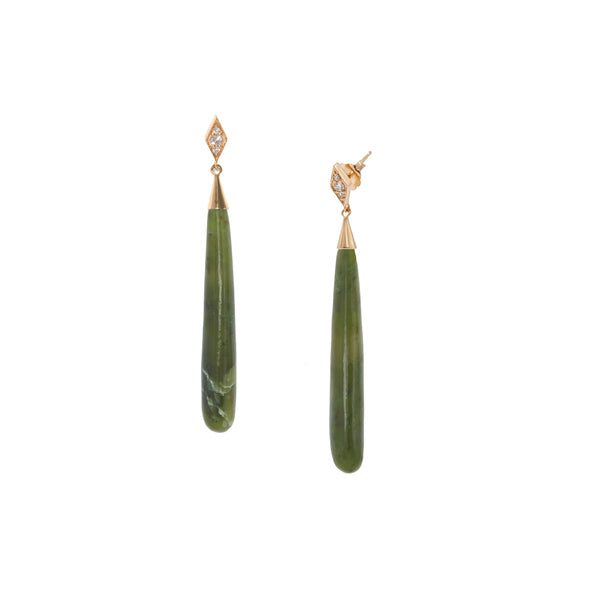 Jade Deco Diamond Drop Earrings