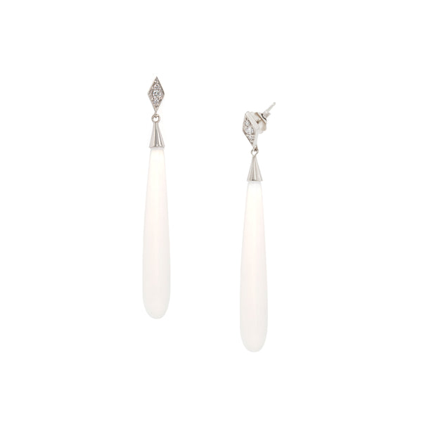 Frosted Crystal Deco Diamond Drop Earrings