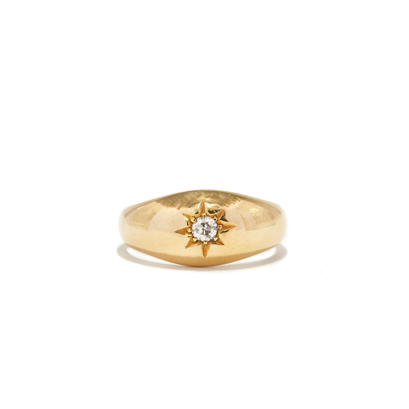 Domed Diamond Star Gypsy Ring
