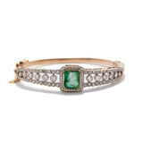 Edwardian Emerald and Diamond Bangle