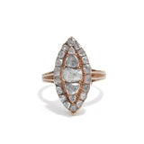 Rose Cut Diamond Navette Ring