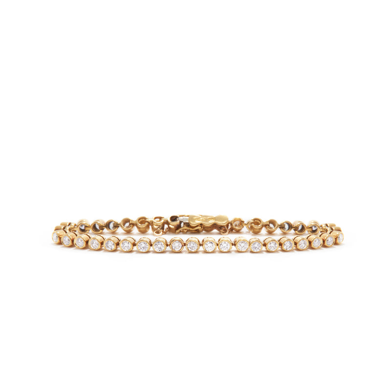 3.20 carat Yellow Gold Diamond Tennis Bracelet
